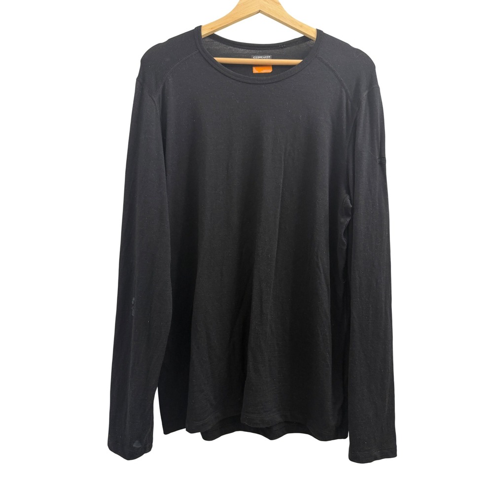 Icebreaker Merino 200 Oasis Long Sleeve Thermal Shirt Black Mens L 104365001 - Picture 3 of 10